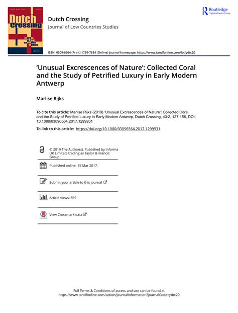 ‘Unusual Excrescences of Nature’: Collected Coral and the Study .